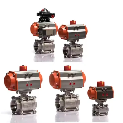 Pnevmatski aktuator Notranji nit nerjavečega jekla 316 3 PCS PNeumatic dvosmerni kroglični ventil